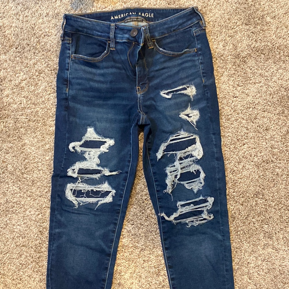 American Eagle Next Level Stretch Distressed Skinny Jeans